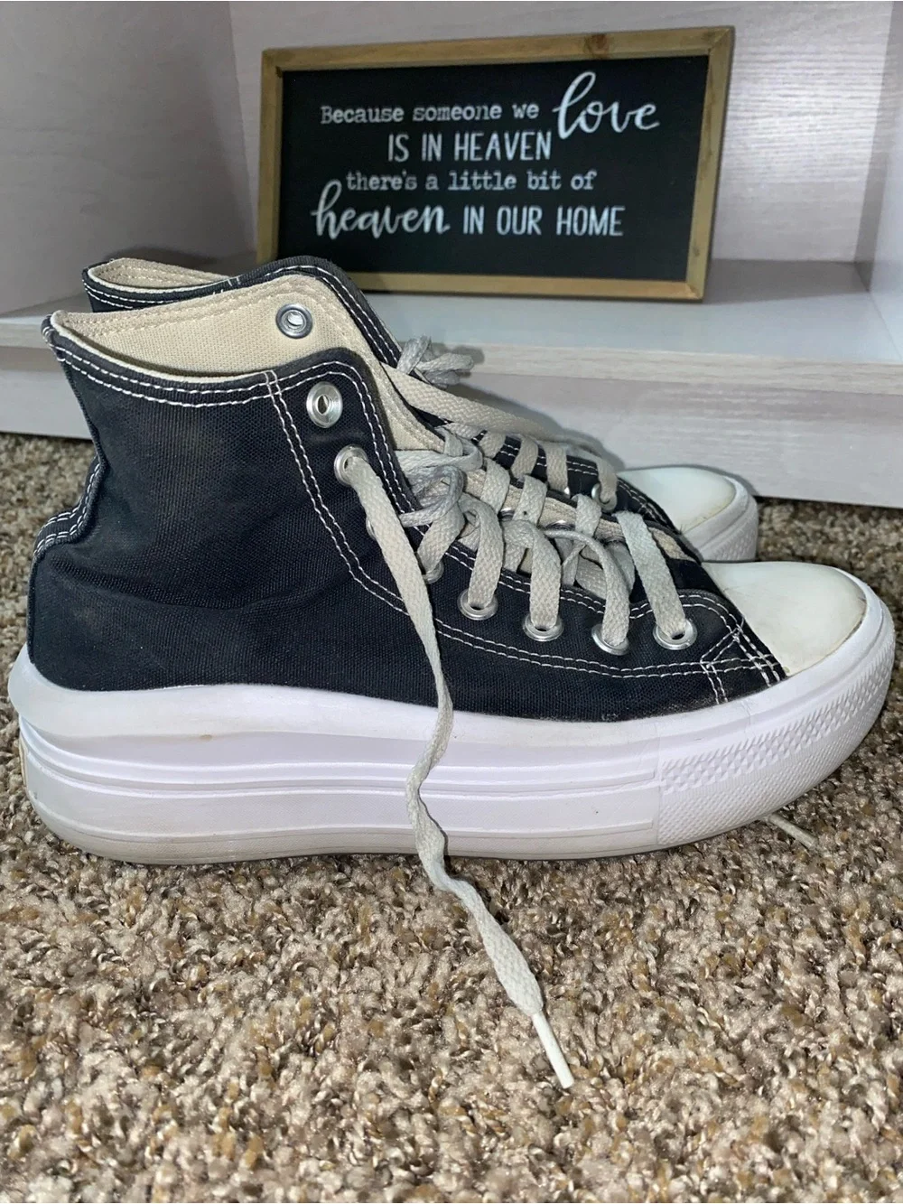 Converse Black and White Platform High Top Sneakers